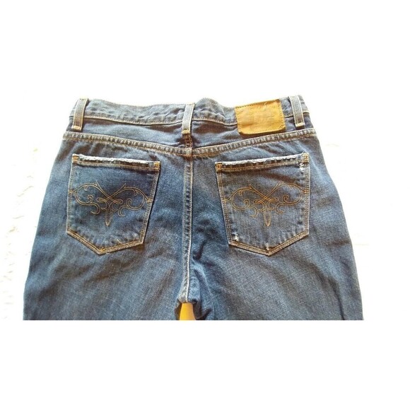 Ralph Lauren womens jeans 29 dark wash distressed waist apx 20" inseam 32.5 - Picture 4 of 9